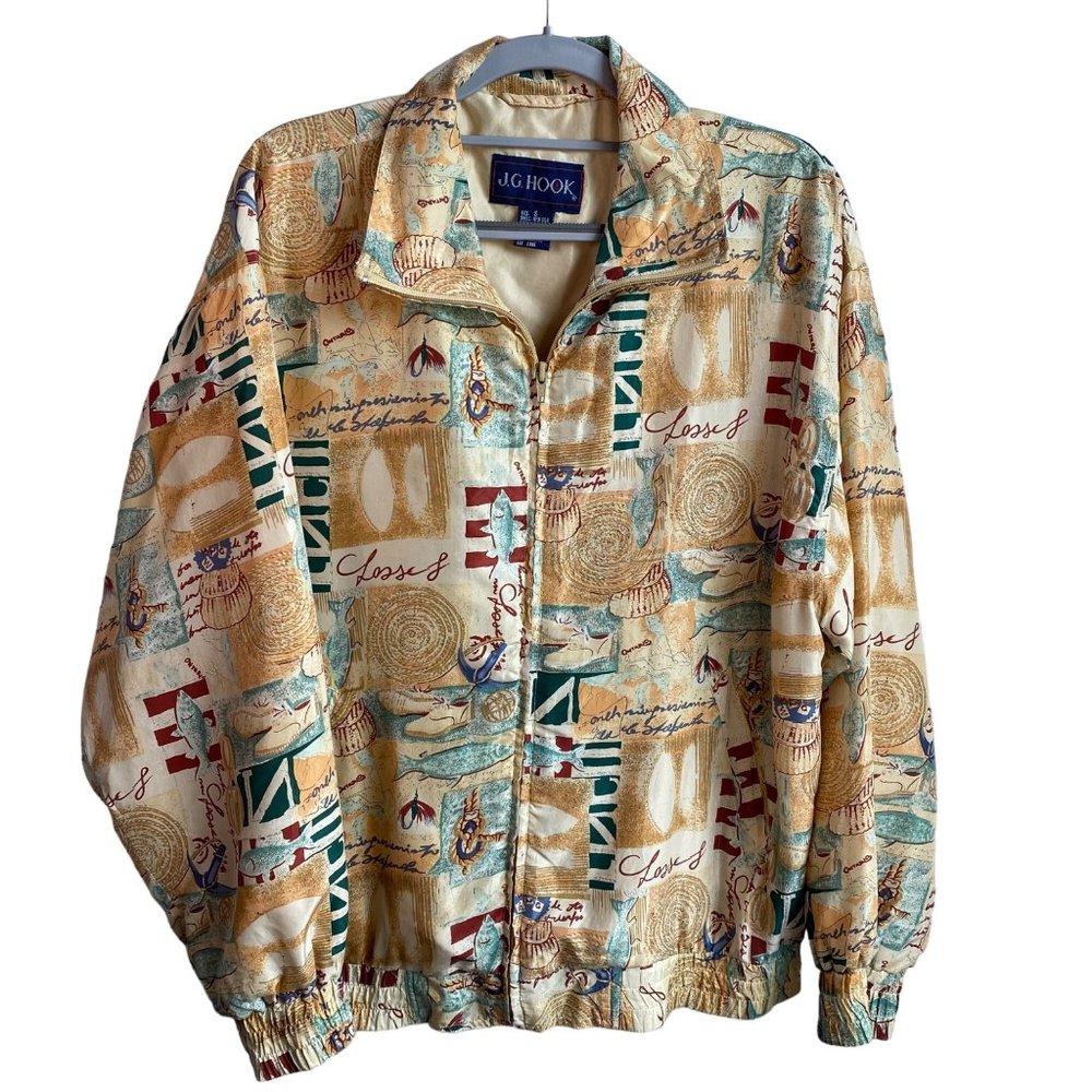 J.G. Hook Vintage Womens 100% Silk Lightweight Jacket Blazer Sz Small